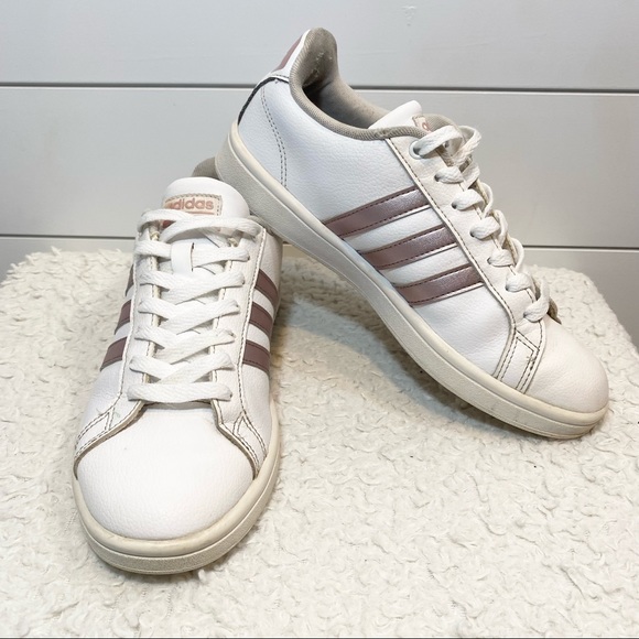 adidas Advantage Sneakers White Metallic - Size 7.5 - Picture 7 of 13